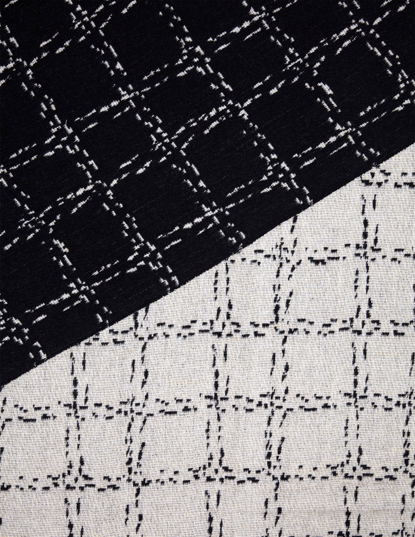 Stella + Gemma Scarf | Patchwork Black with Tassels