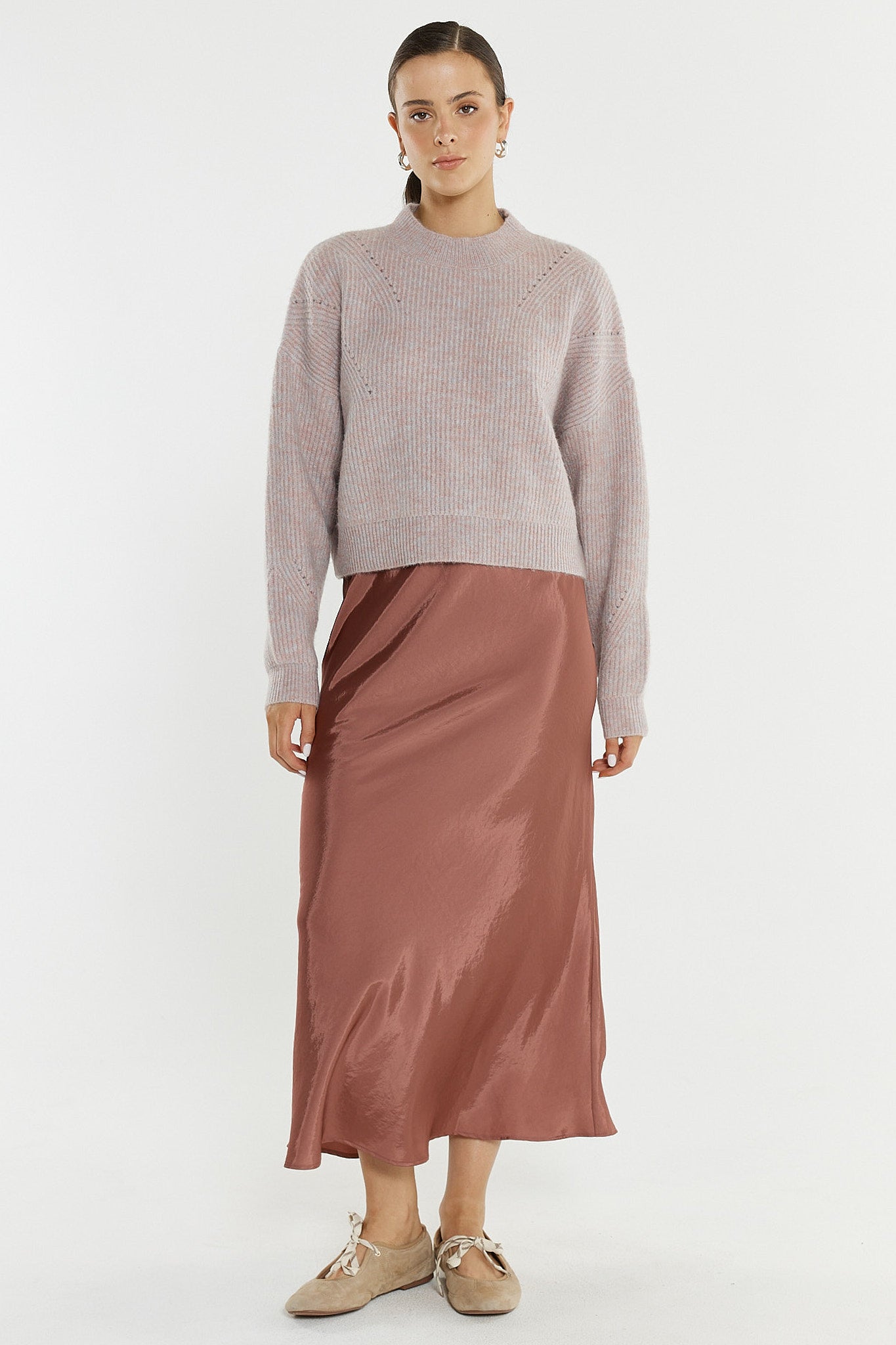 SASS Innes Pointelle Jumper | Pink Marle