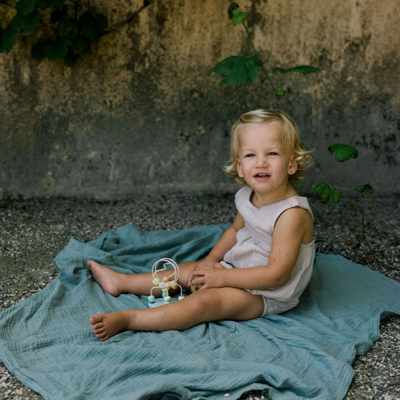 Bear & Moo Muslin Swaddle Blanket