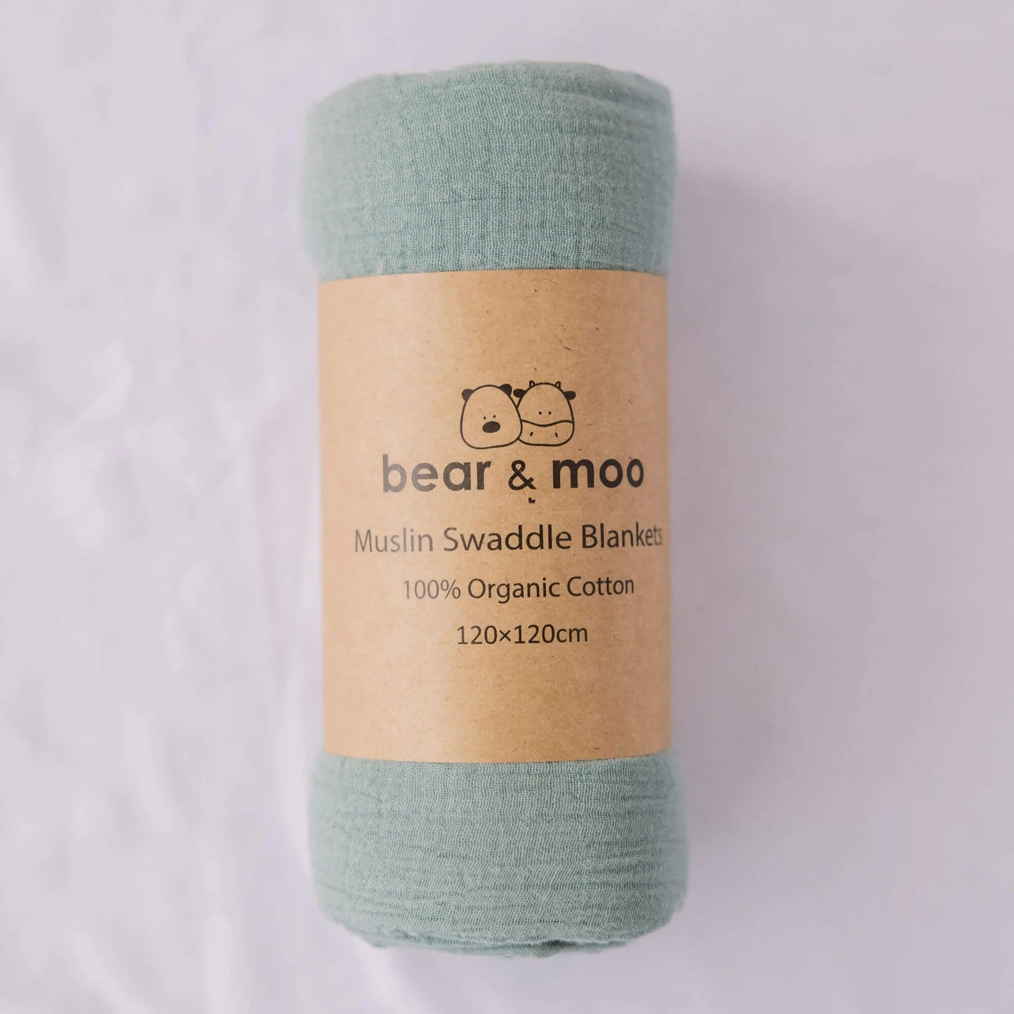 Bear & Moo Muslin Swaddle Blanket