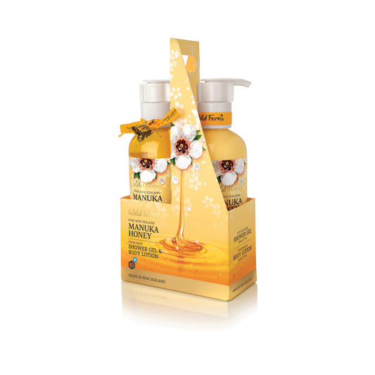 Wild Ferns Pure New Zealand Manuka Honey Shower Gel & Body Lotion Twin Pack