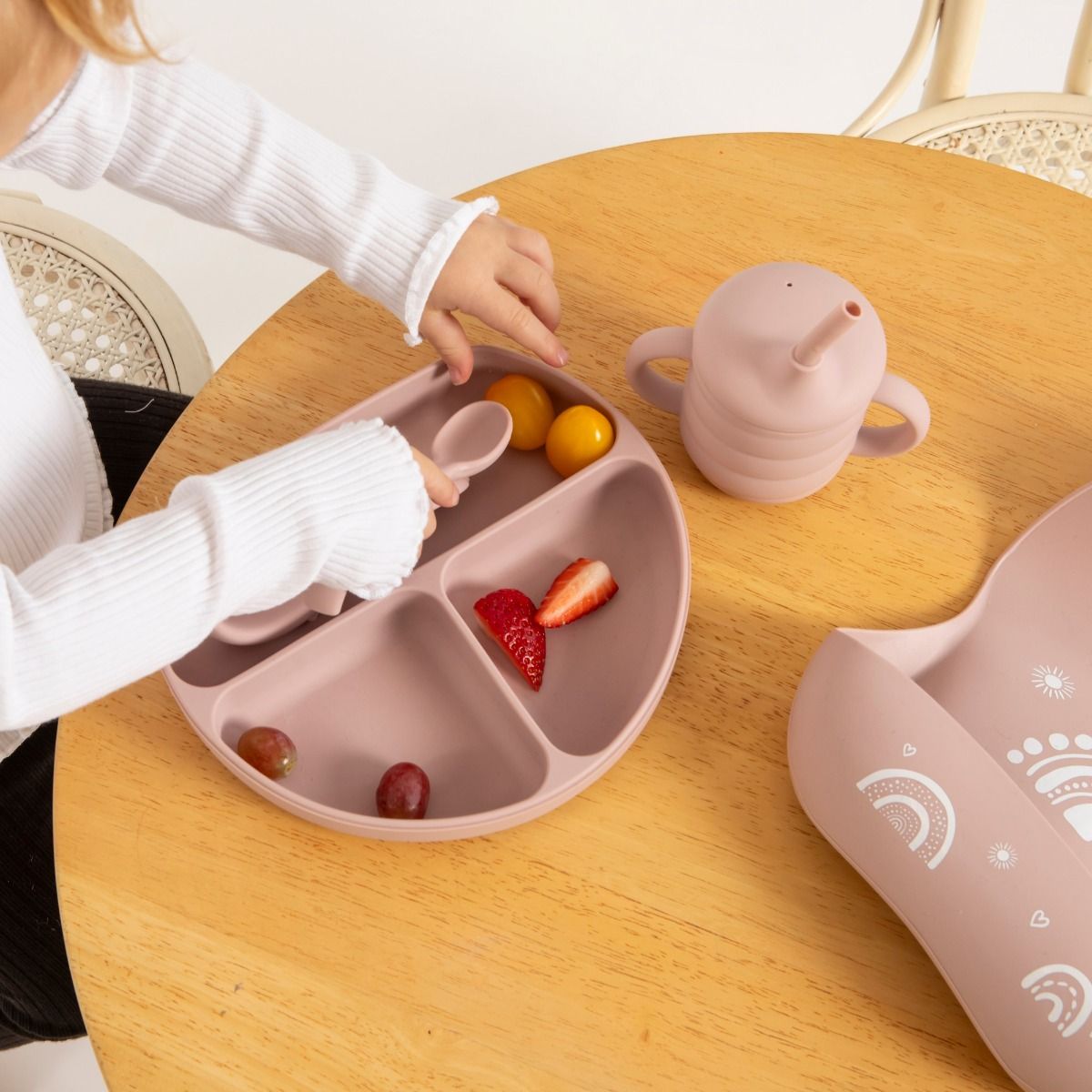 All4Ella Comfy Grip Silicone Spoons | Dusty Pink