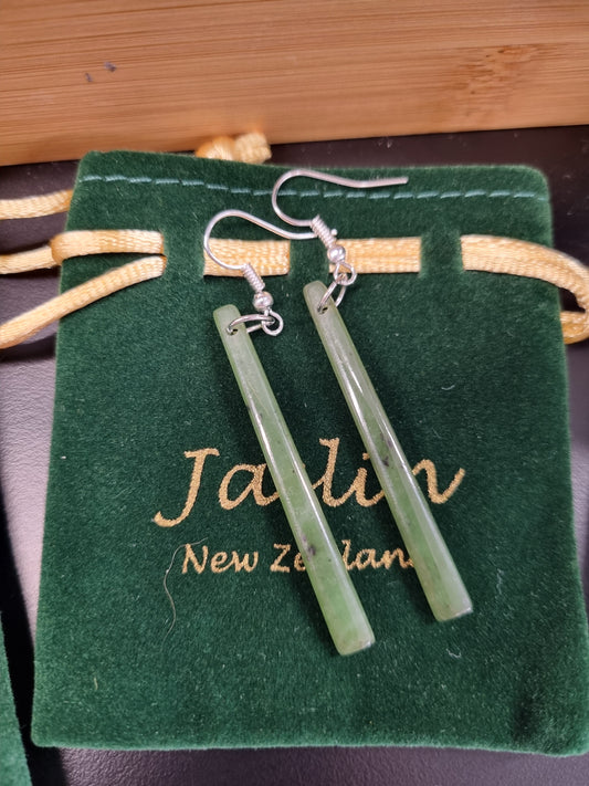 Jaslin Greenstone - Pounamu Stick Earrings