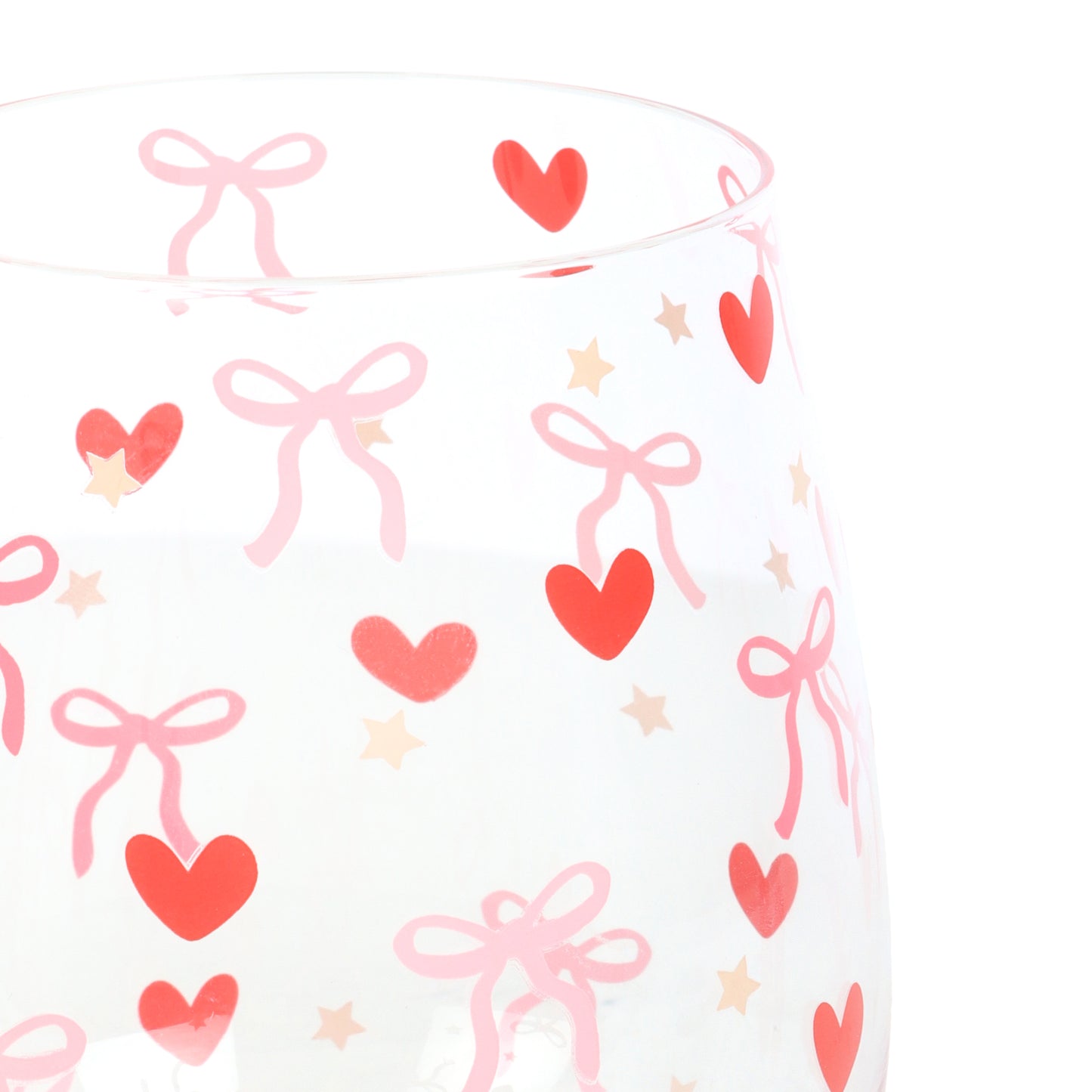 Bow Heart Stemless Glass