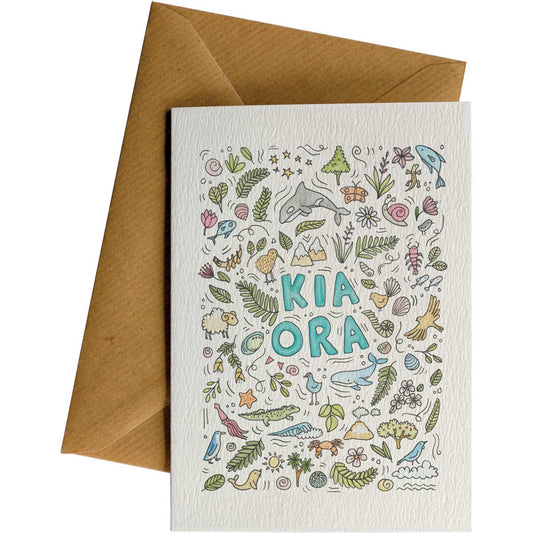 Little Difference Greeting Card - Kia Ora Montage