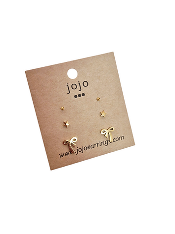 Jojo Bow Trio Stud Set
