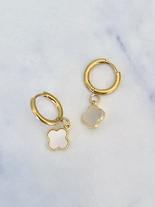 JOJO Shell Clover Earrings