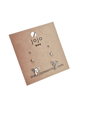 Jojo Bow Trio Stud Set