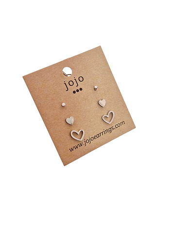 Jojo Heart Trio Stud Set