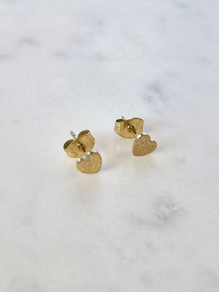 Jojo Glitter Heart Studs