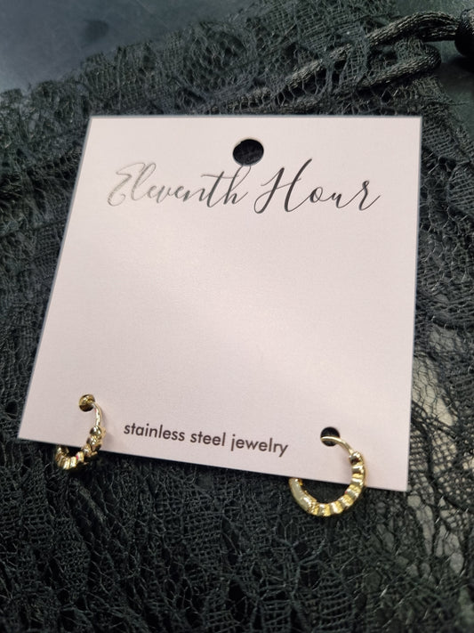 Eleventh Hour Heart Huggie Hoop Earrings