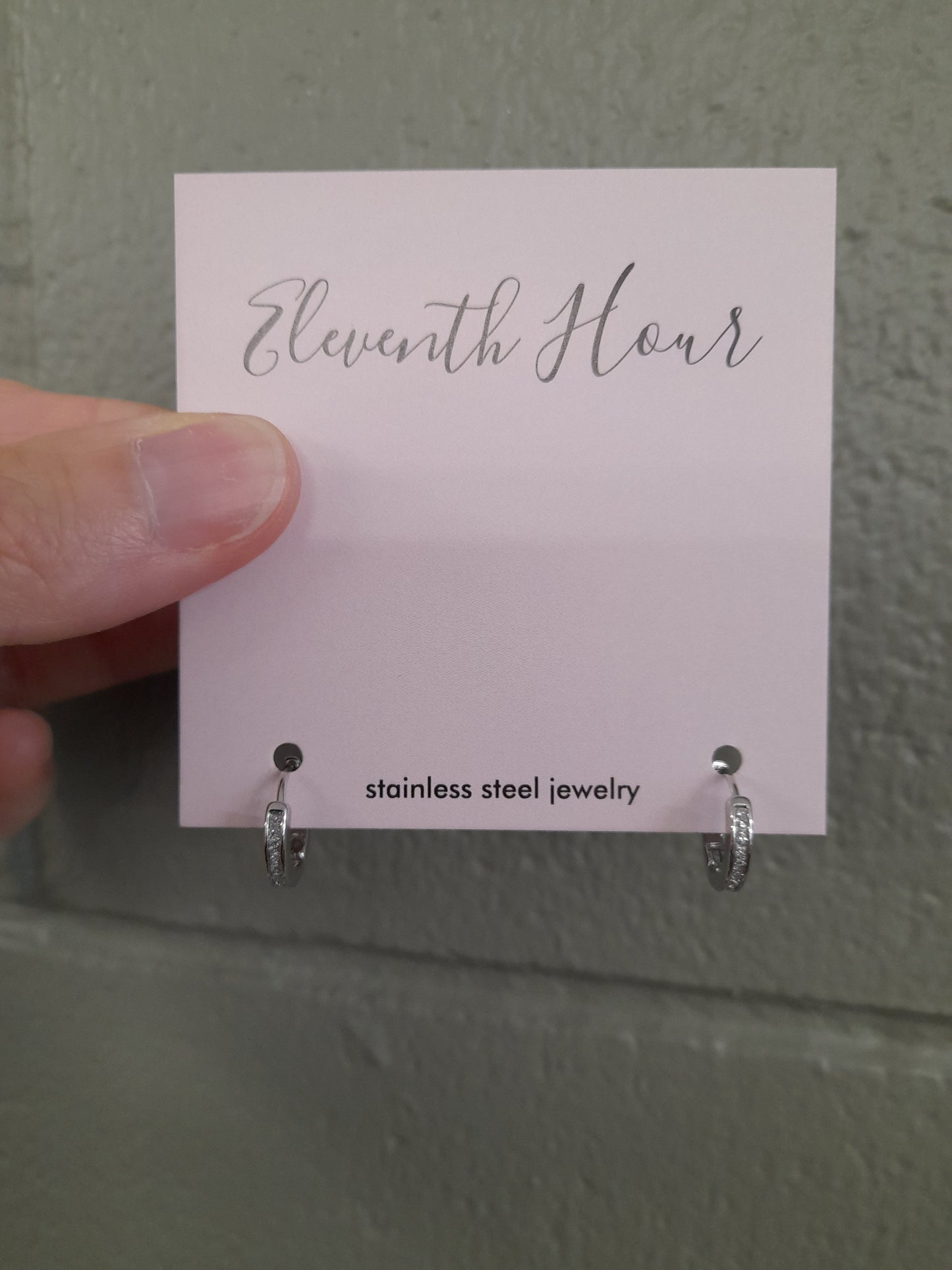 Eleventh Hour Diamante Huggie Hoop Earrings