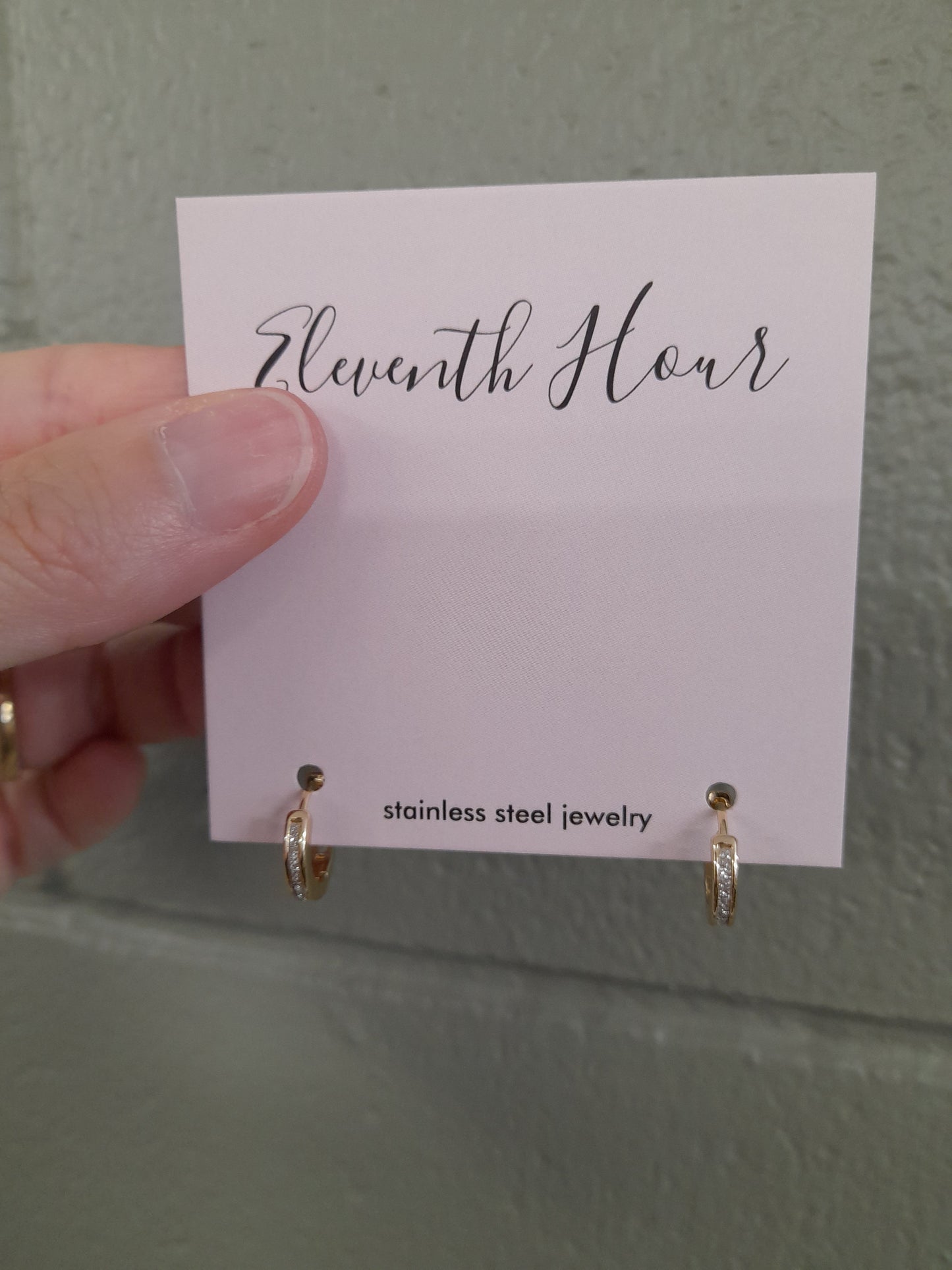 Eleventh Hour Diamante Huggie Hoop Earrings