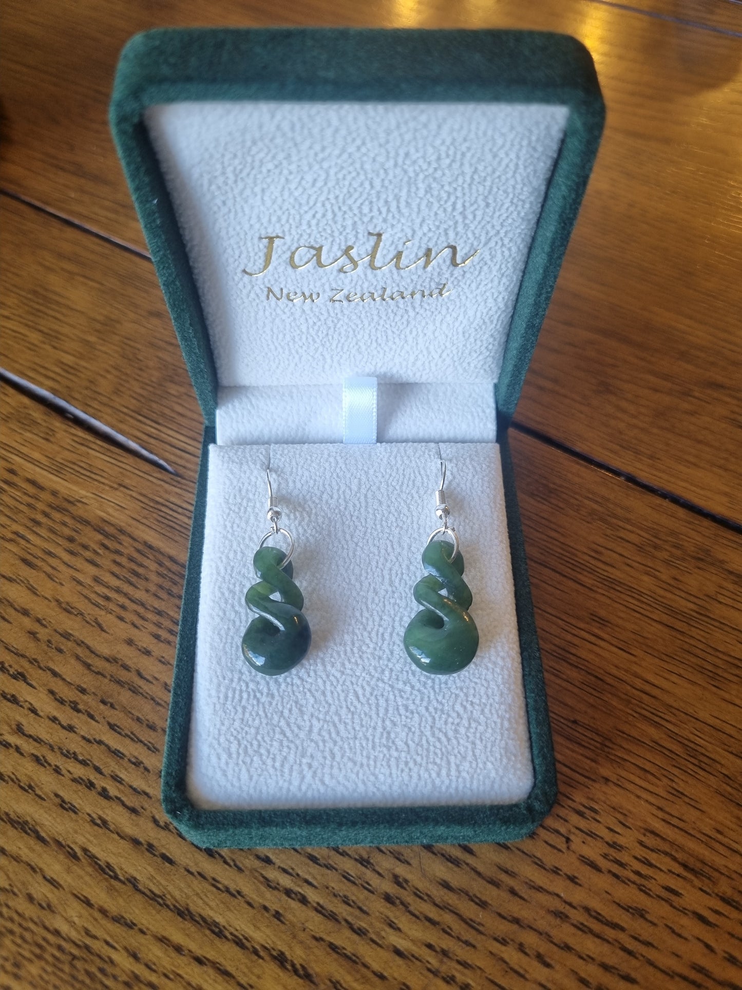 Jaslin Greenstone - Double Twist Earrings