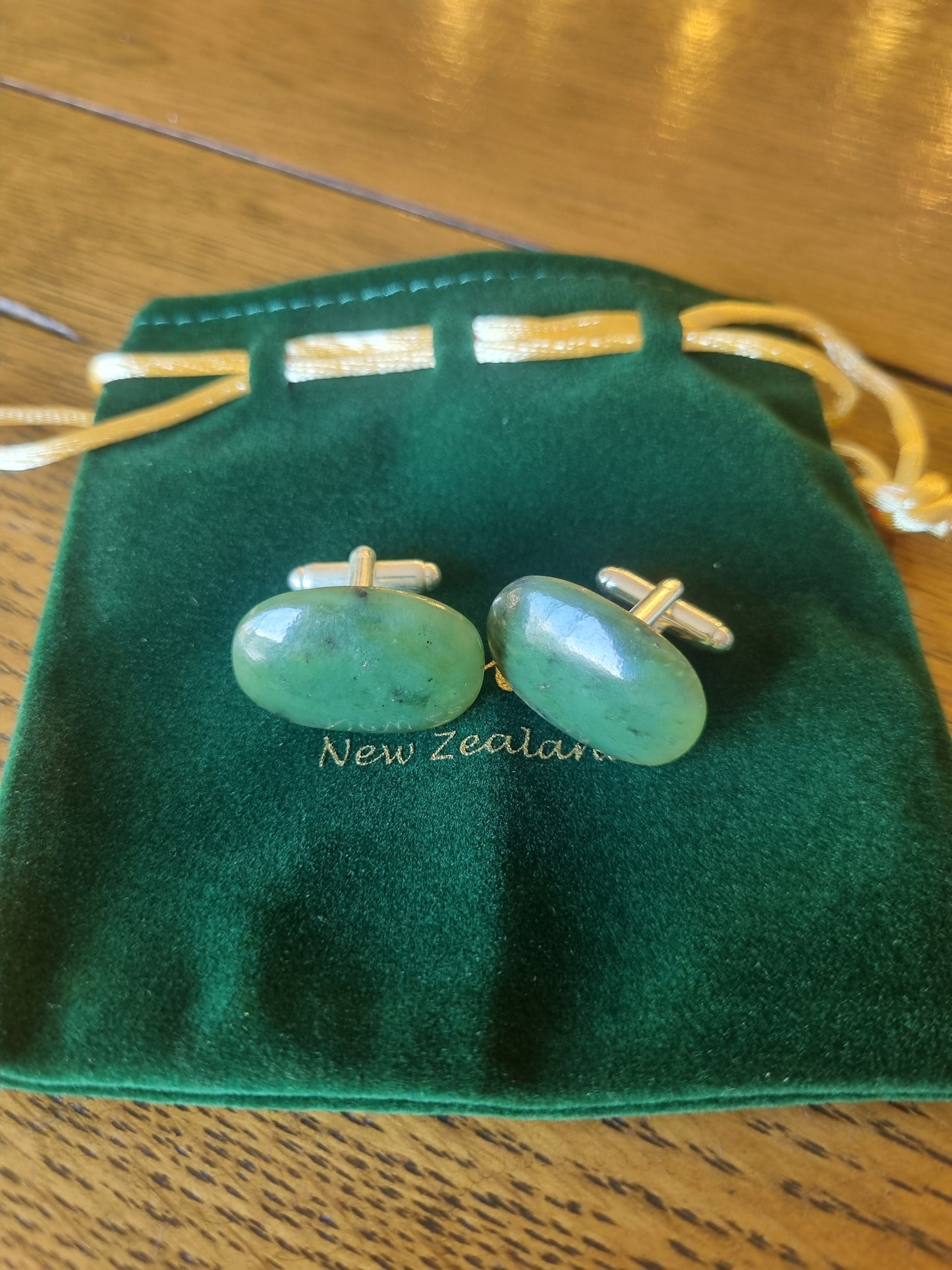 Jaslin New Zealand Greenstone Cufflinks