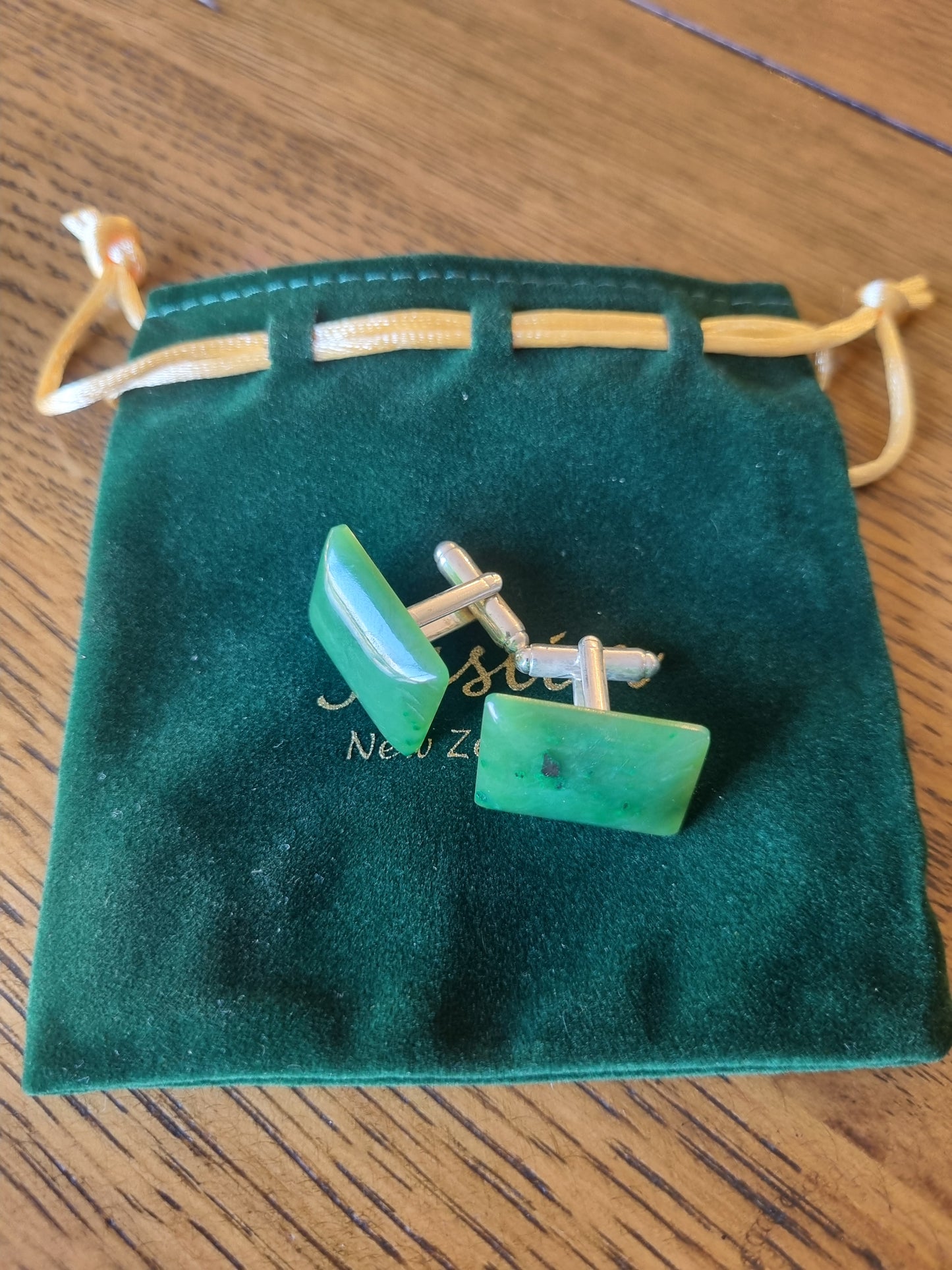 Jaslin New Zealand Greenstone Cufflinks