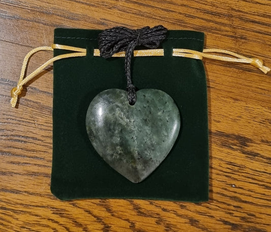 Jaslin Greenstone - Heart Necklace 60mm