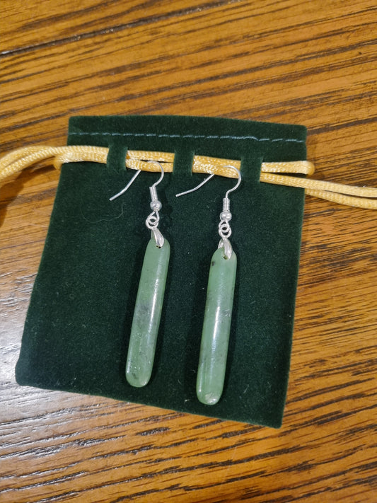 Jaslin Greenstone - Pole Earrings
