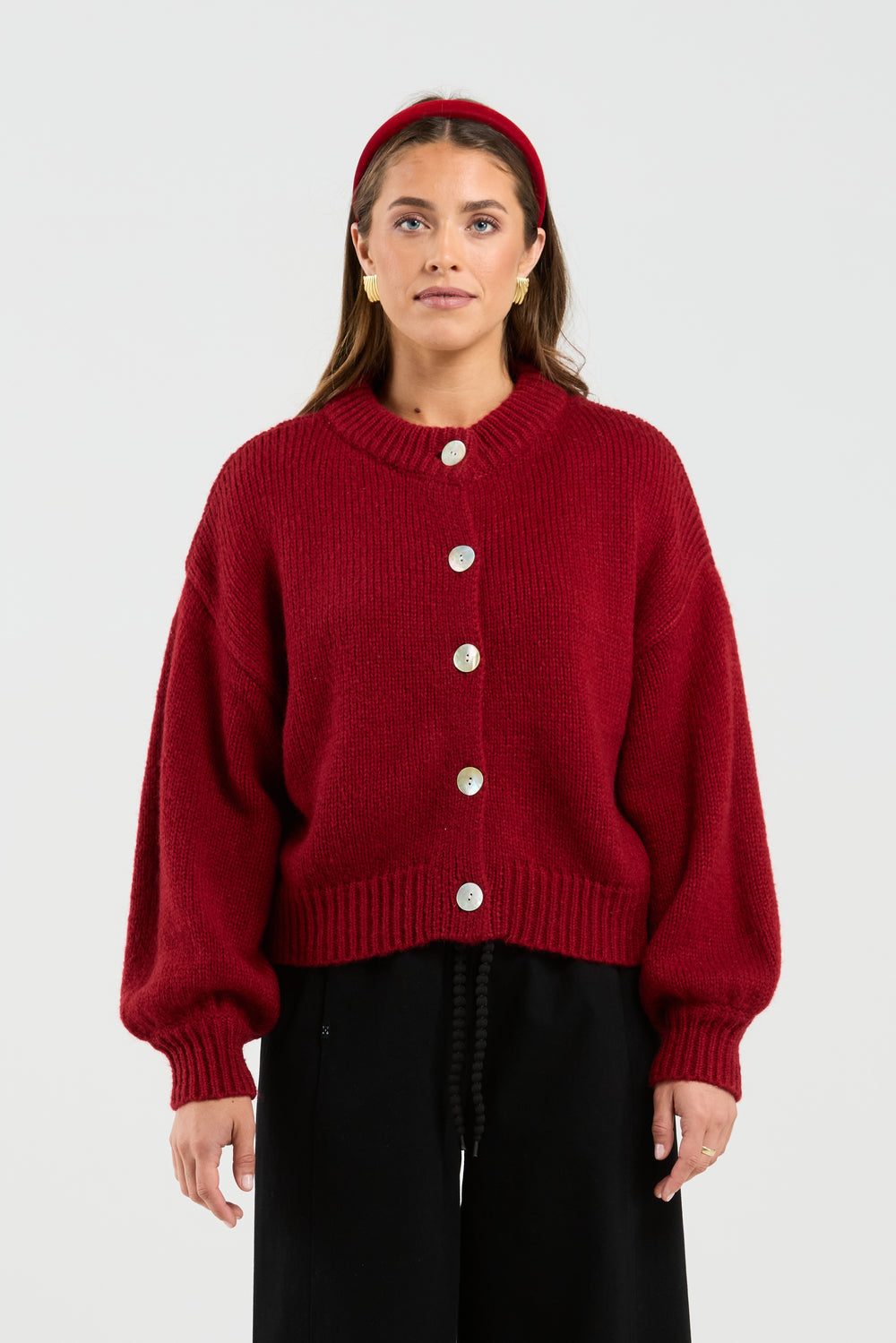 Thing Thing Chloe Cardigan | Deep Red