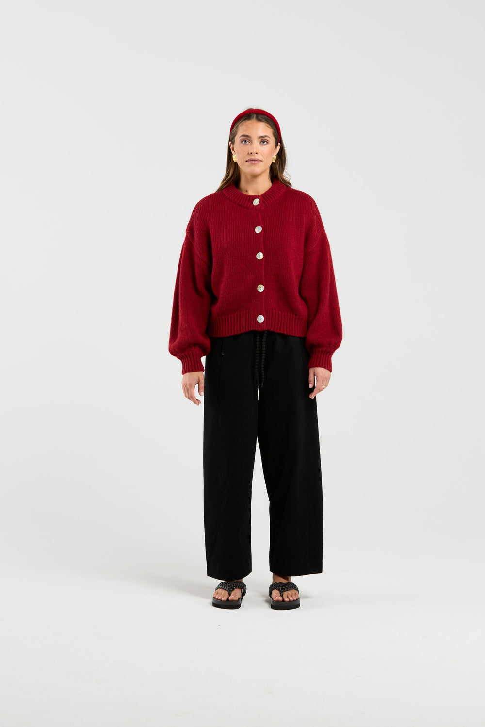 Thing Thing Chloe Cardigan | Deep Red