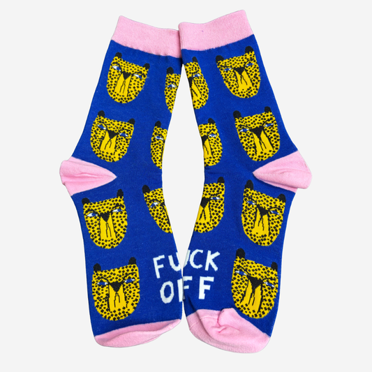 Studio Soph Socks | Cheetah - Fuck Off