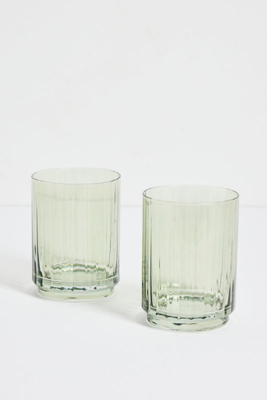 Willow & Mae Ribbed Tumblers | Olive Green