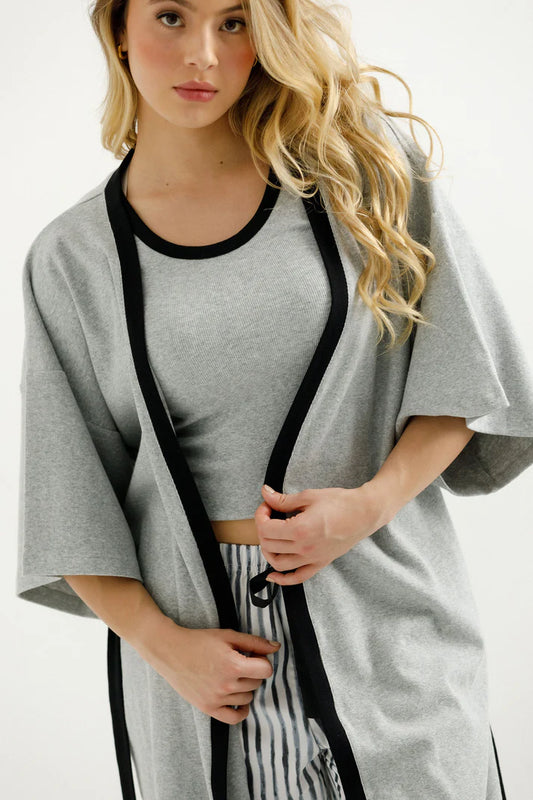 The Goodnight Society Robe | Black & Grey