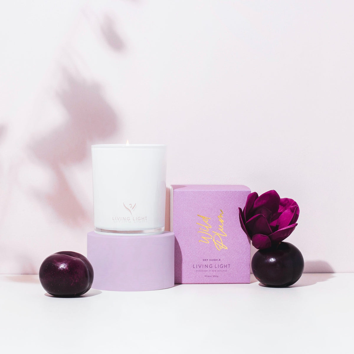 Living Light Large Soy Candle - Wild Plum