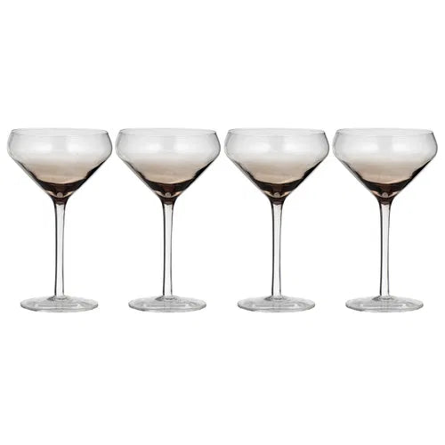 Prism Noir Coupe Glasses | Set of 4