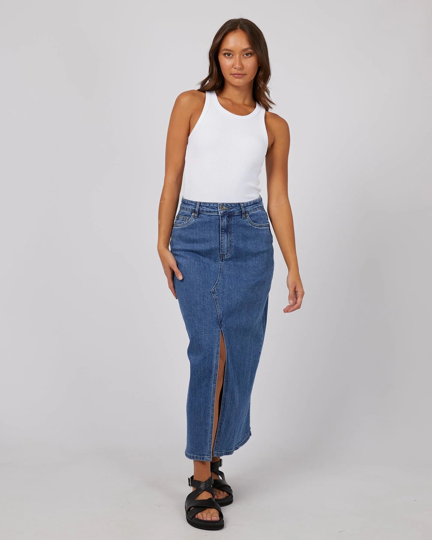 Silent Theory Eva Comfort Maxi Skirt | Blue