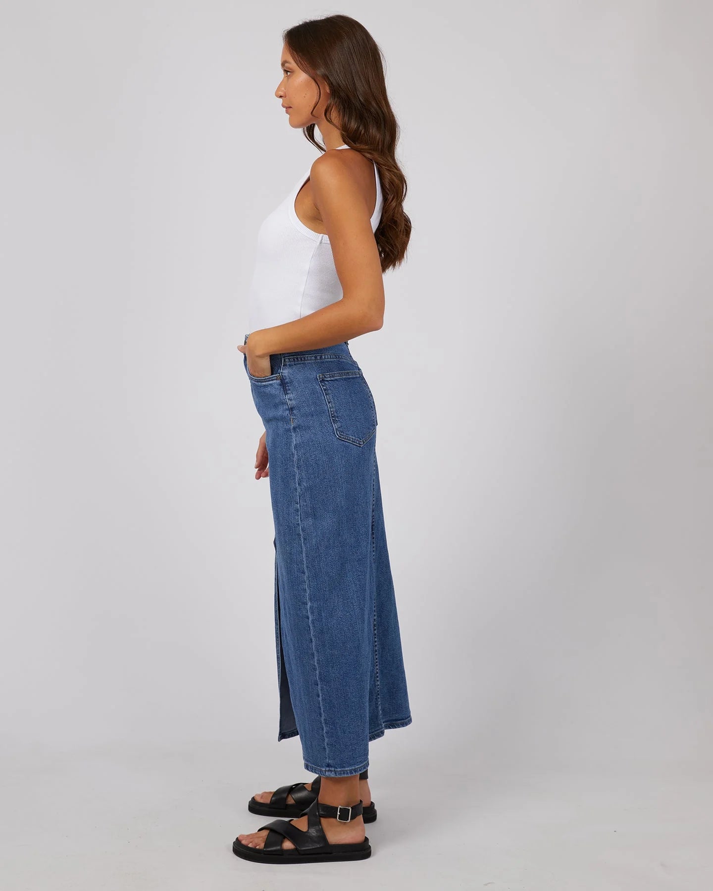 Silent Theory Eva Comfort Maxi Skirt | Blue