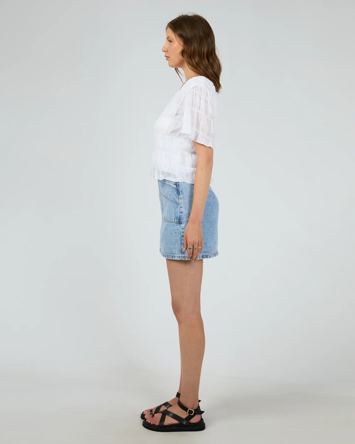 All About Eve Maude Short Sleeve Shirt | White