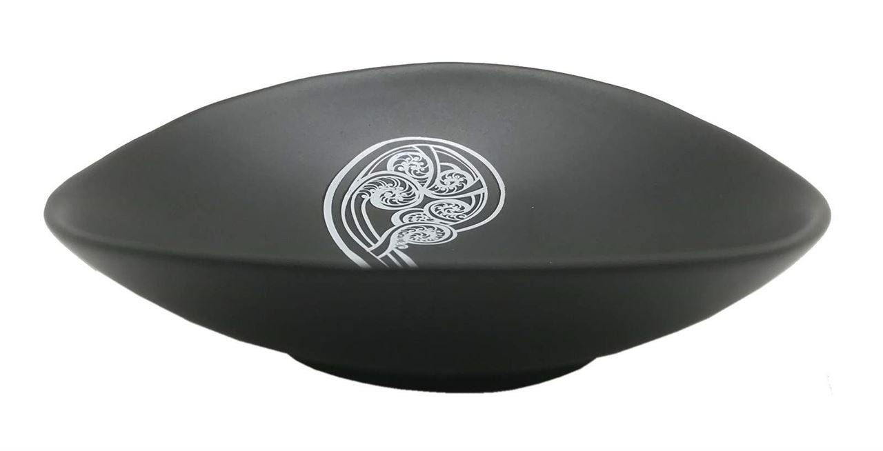 Jo Luping Design - White Ponga on Black | 10cm Porcelain Bowl