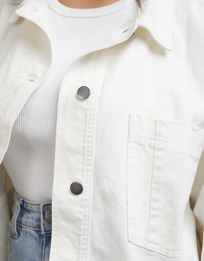 All About Eve Dale Shacket - Vintage White