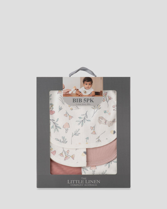 Little Linen Jersey Bib 5 pk | Harvest Bunny