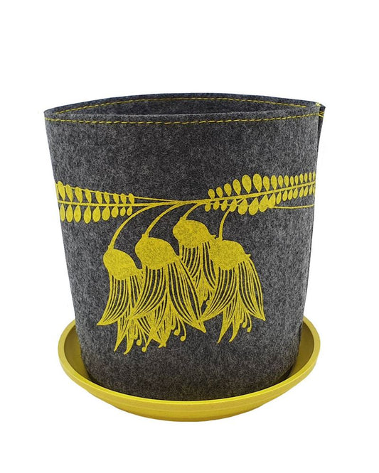 Jo Luping Design - Kowhai Yellow On Mid Grey | Ecofelt Growbag