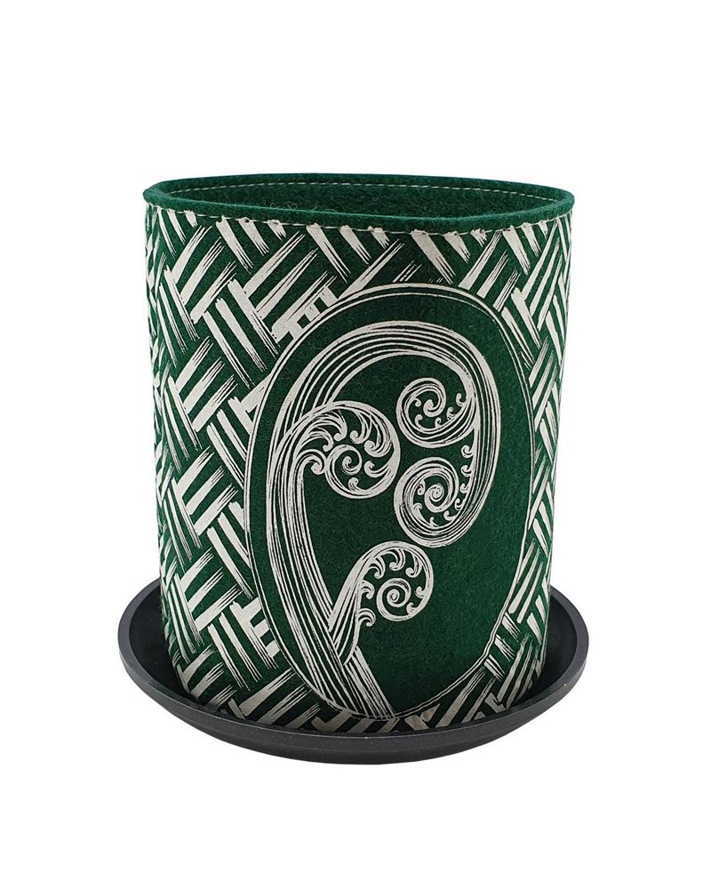 Jo Luping Design - Fern Kete White On Green | Ecofelt Growbag