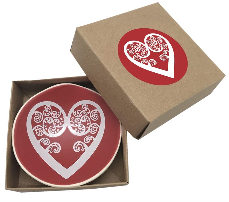 Jo Luping Design - White Aroha On Red | 7cm Porcelain Bowl