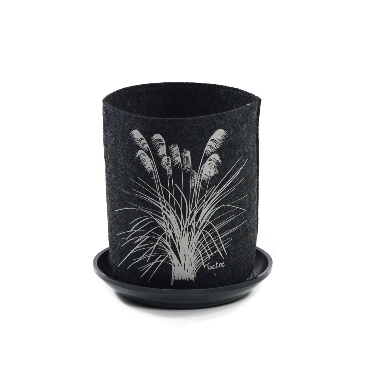 Jo Luping Design - Toetoe on Dark Grey 1 | Ecofelt Growbag