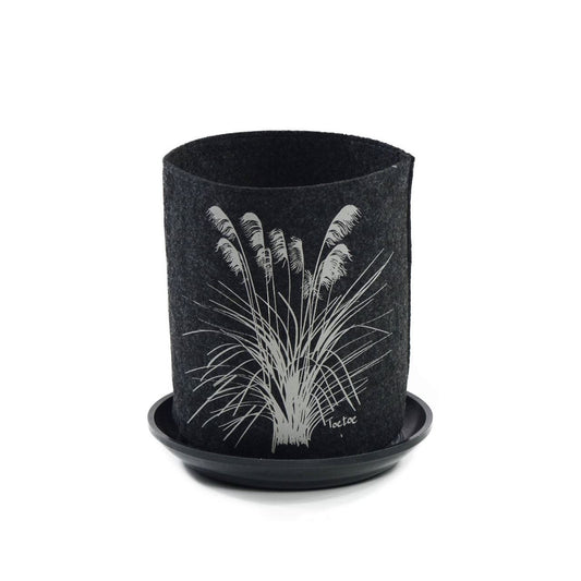 Jo Luping Design - Toetoe on Dark Grey 1 | Ecofelt Growbag