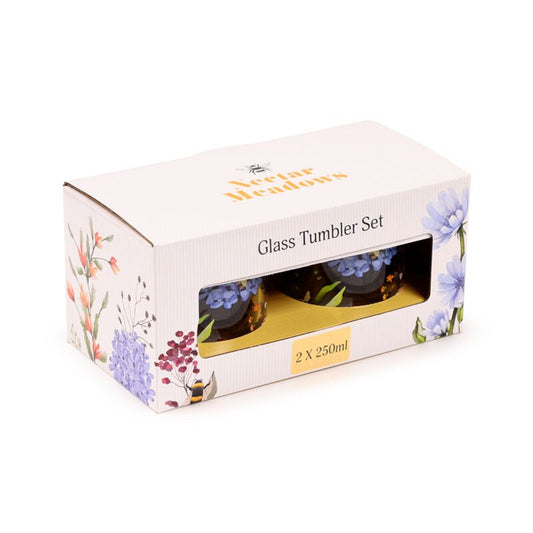 Nectar Meadows S/2 glass tumblers