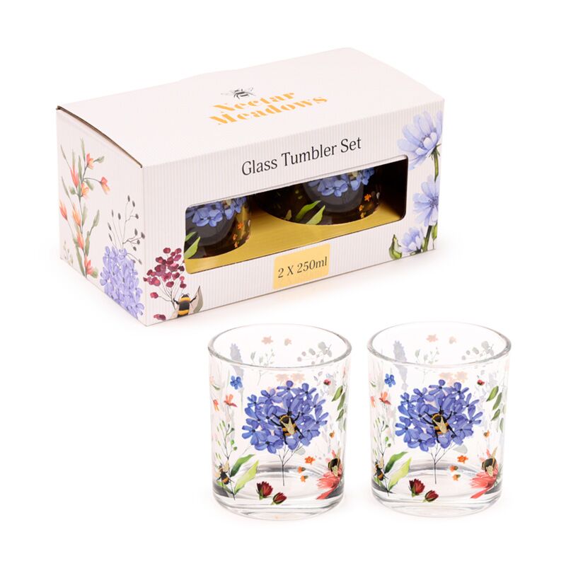 Nectar Meadows S/2 glass tumblers