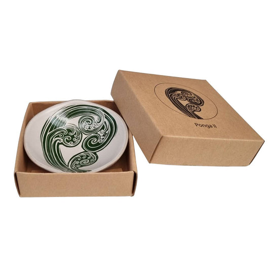 Jo Luping Design - Ponga II Green and White | 7cm Porcelain Bowl