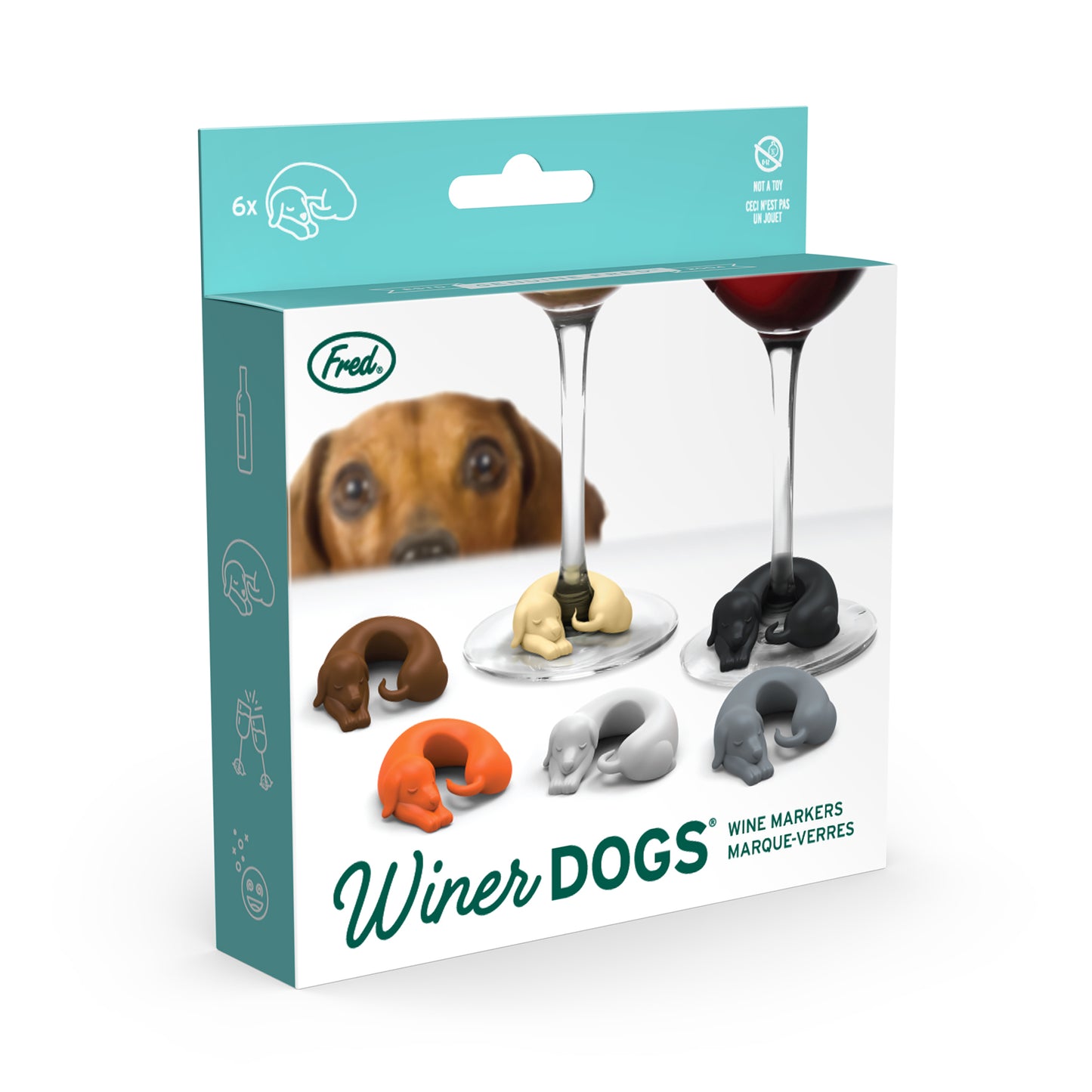 Fred Wine Lives | Dog Wine Markers