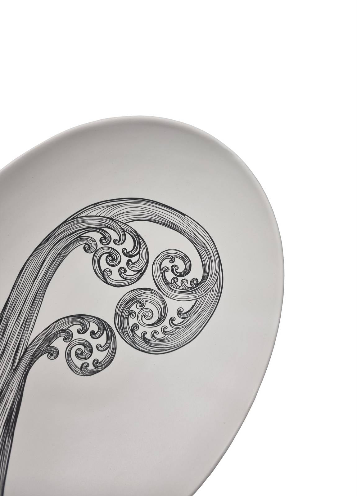 Jo Luping Design - Ponga Frond I Black On White | 24cm Porcelain Bowl