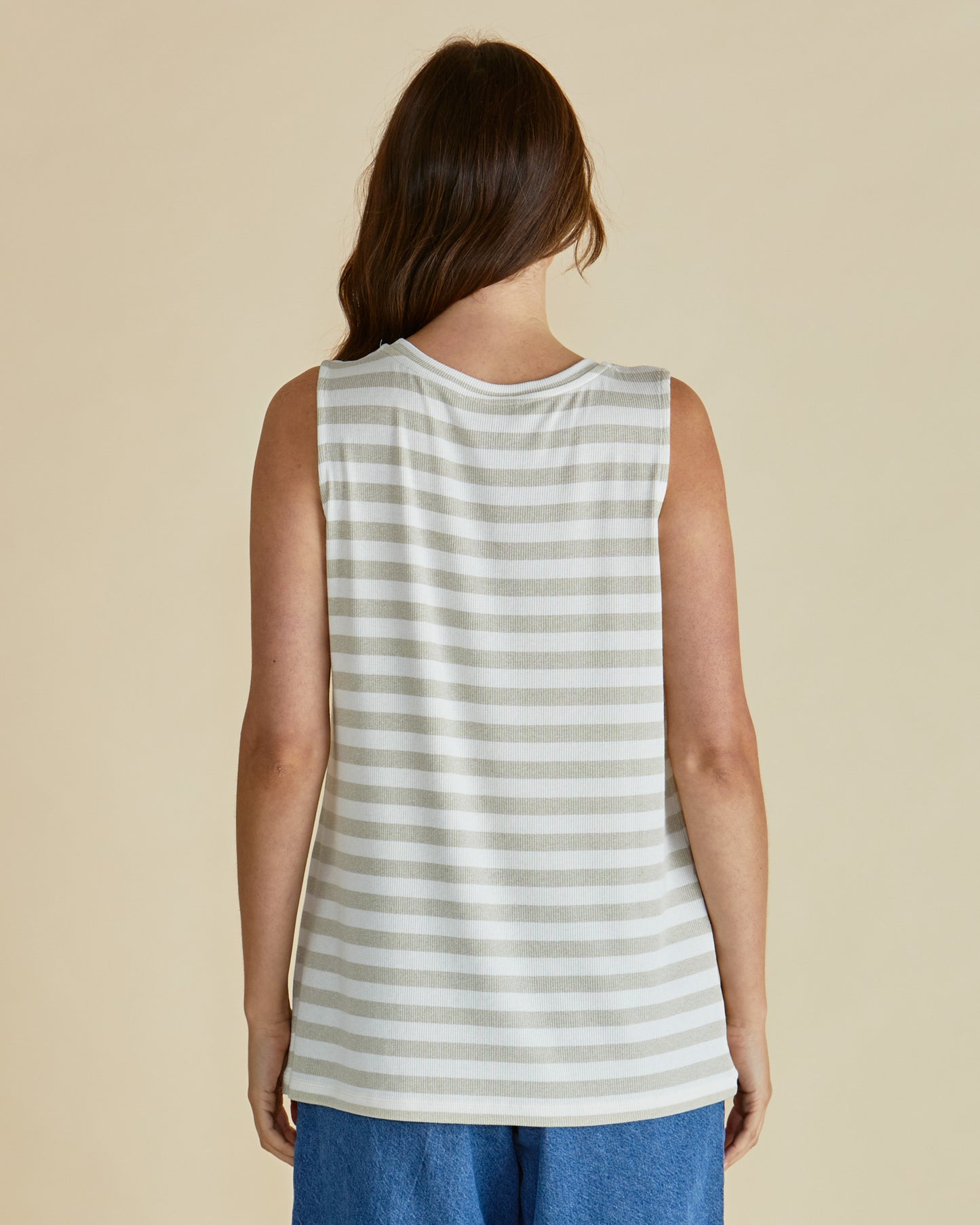 Betty Basics Postiano Tank | Gold Stripe Metallic