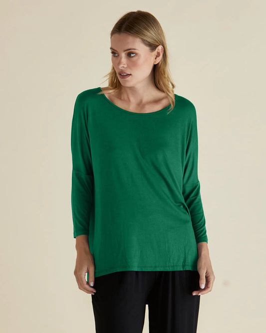 Betty Basics Milan 3/4 Sleeve Top | Emerald