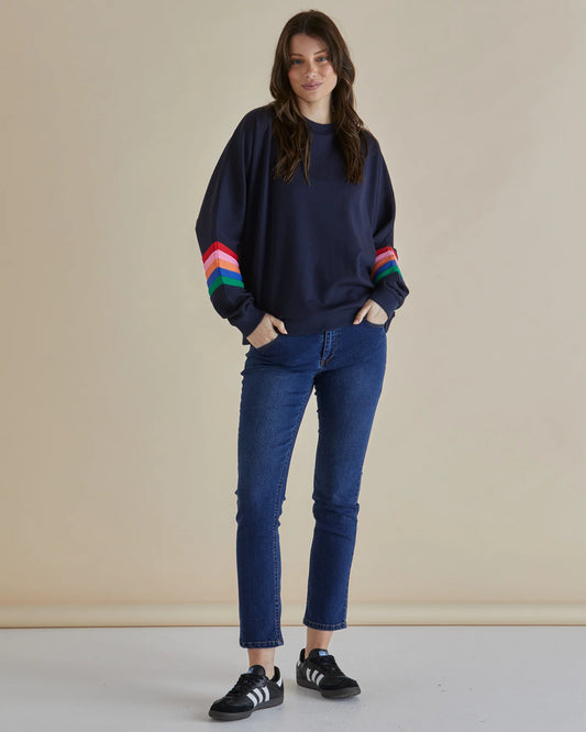Betty Basics Davina Jumper | Dark Blue Multi