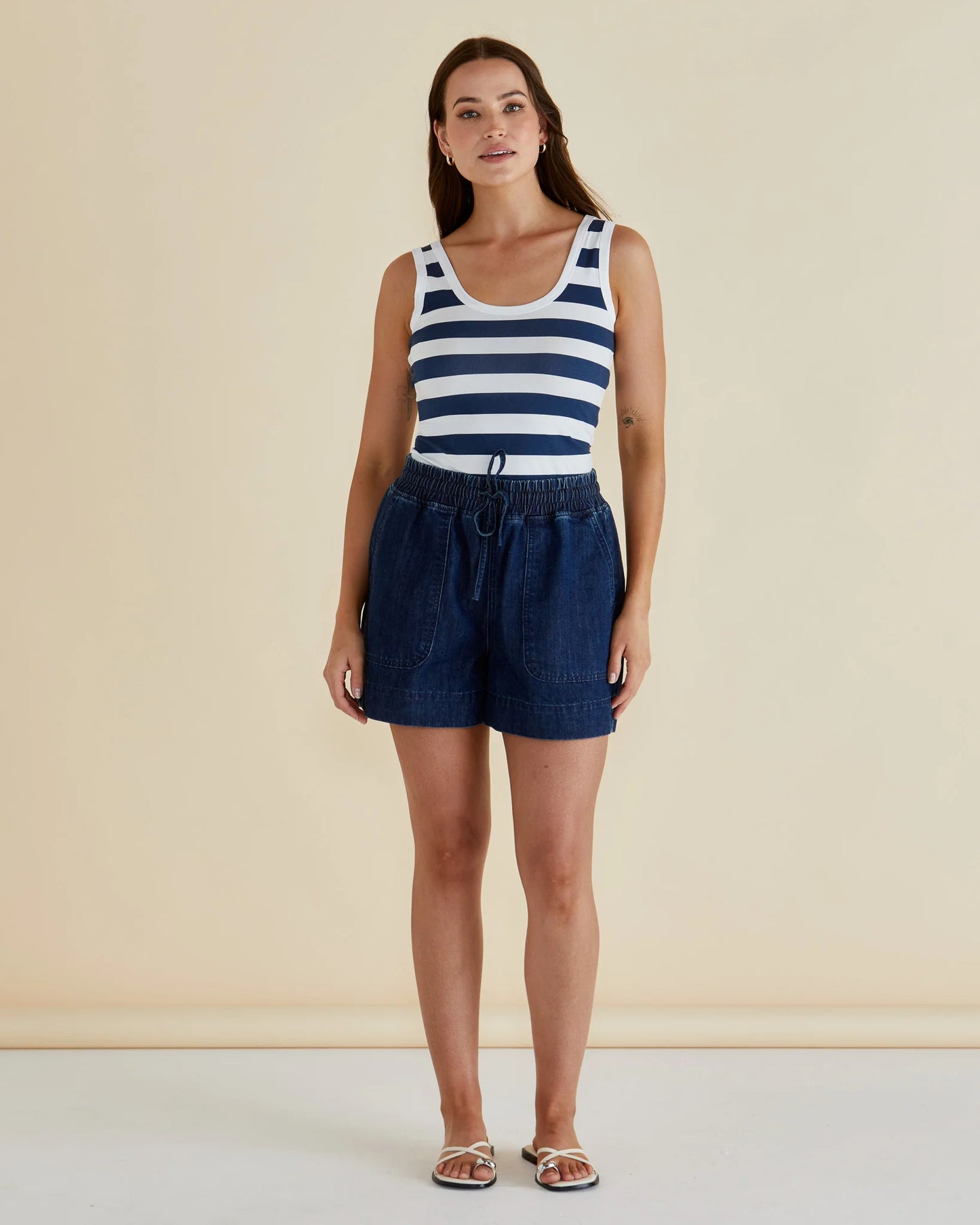 Betty Basics Relax Denim Shorts | Dark Blue