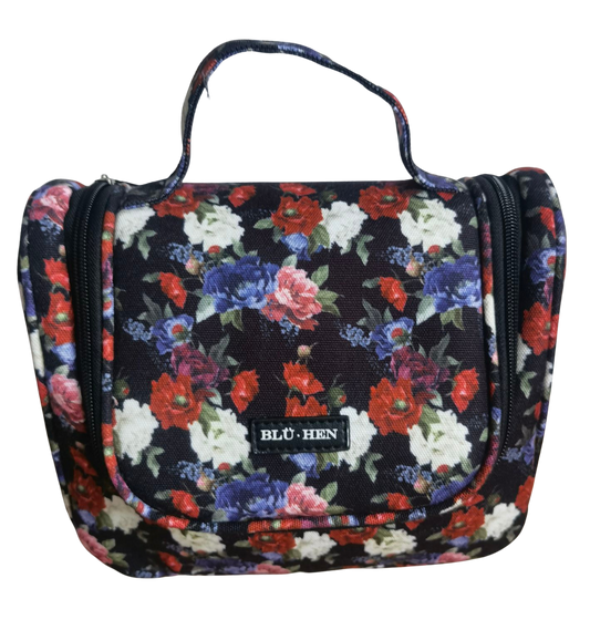 Artico Bluhen - Black Floral Toiletry Bag